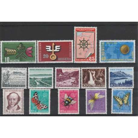 1954 SVIZZERA ANNATA COMPLETA 14 VALORI NUOVI INTEGRI MF20442