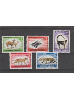 GABON 1970 FAUNA 5 VAL...