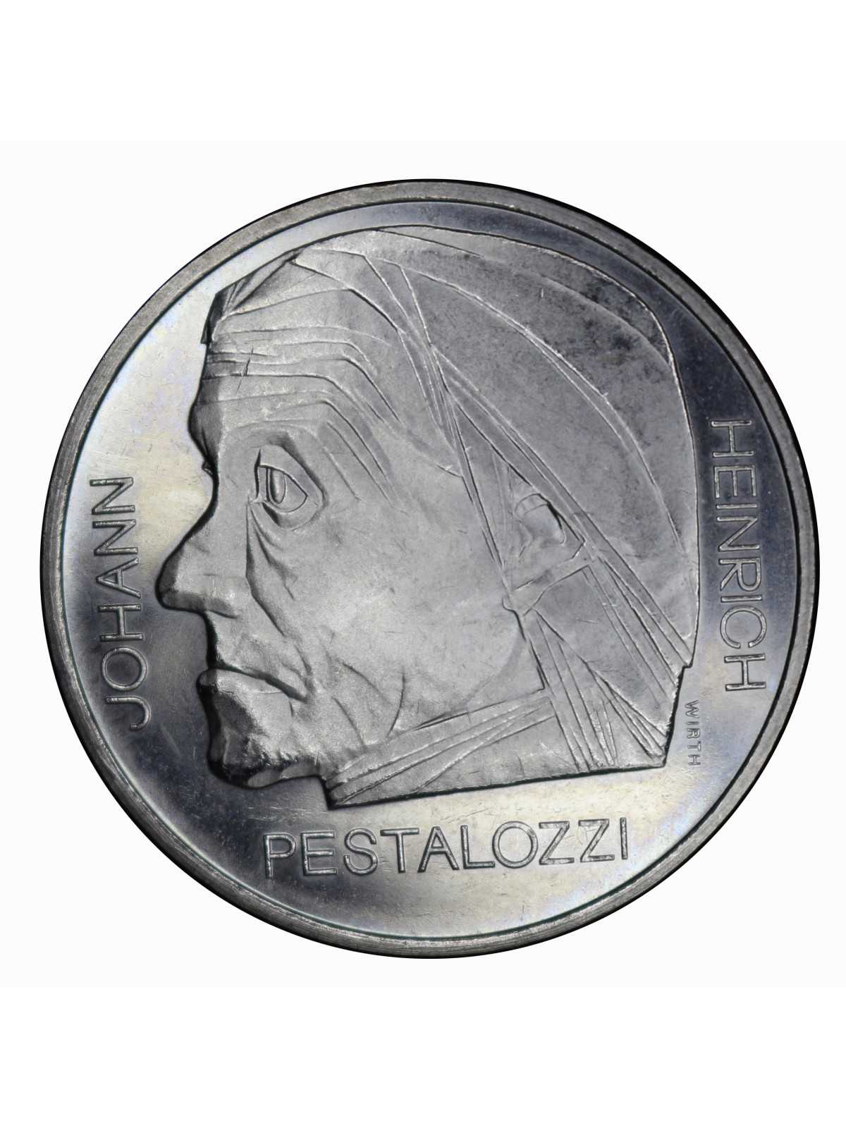 1977 SVIZZERA COMMEMORATIVA 5 FRANCHI PESTALOZZI MF102099