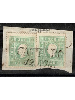 1859 AUSTRIA 2x 3 KR VERDE...