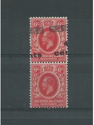 EAST AFRICA UGANDA 1919 4 C SU 6 C PAIR ONE WITHOUT SURCH MLH CAFFAZ MF23200