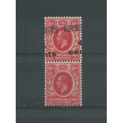 EAST AFRICA UGANDA 1919 4 C SU 6 C PAIR ONE WITHOUT SURCH MLH CAFFAZ MF23200