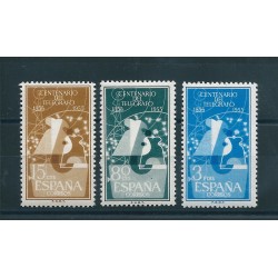 1955 SPAGNA ESPANA CENTENARIO DEL TELEGRAFO 3 VAL MNH MF16179