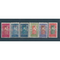 DAHOMEY 1926-27 INDIGENO E PALMA SOPRASTAMPATI 6 VAL YVERT N 80-84 MLH MF16307