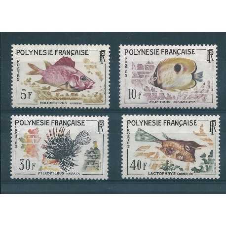 POLINESIA POLYNESIE 1962 PESCI 4 VAL MNH MF16321