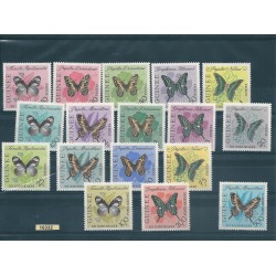 PAPUA NEW GUINEA 1963 ELIZABETH FARFALLE 17 VAL MNH MF16332
