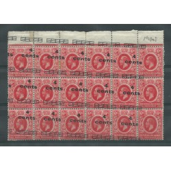 EAST AFRICA UGANDA 1919 4 C SU 6 C BLOCK OF 18 WITH VARIETY MNH CAFFAZ MF23340