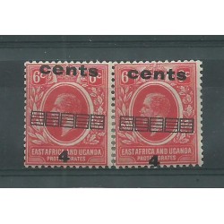 EAST AFRICA UGANDA 1919 4 C SU 6 C PAIR WITH VARIETY MLH CAFFAZ MF23342