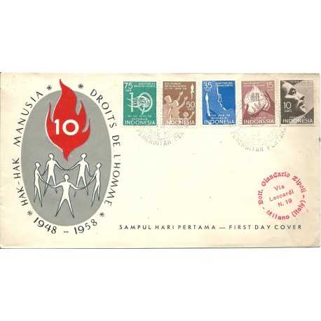 FDC INDONESIA 1958 DIRITTI DEL UOMO MF16445