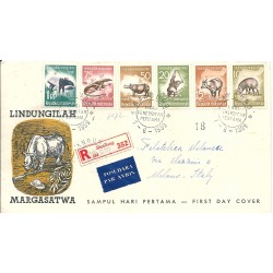 FDC INDONESIA 1959 PROTEZIONE ANIMALI MF16447