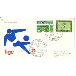 1973 FDC VENETIA 345 ITALIA FIGC VIAGGIATA MF16476