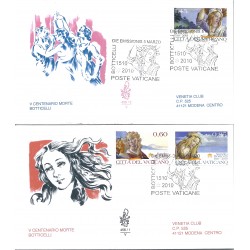 2010 FDC VENETIA 456 VATICANO BOTTICELLI DUE BUSTE MF16549