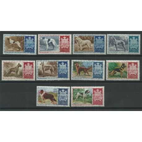 1956 SAN MARINO CANI DI RAZZA 10 VAL MNH MF23456