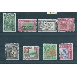 FIJI 1954 DEF ELISABETTA II SOGGETTI DIVERSI 8 V MLH YV 137-44 MF16645