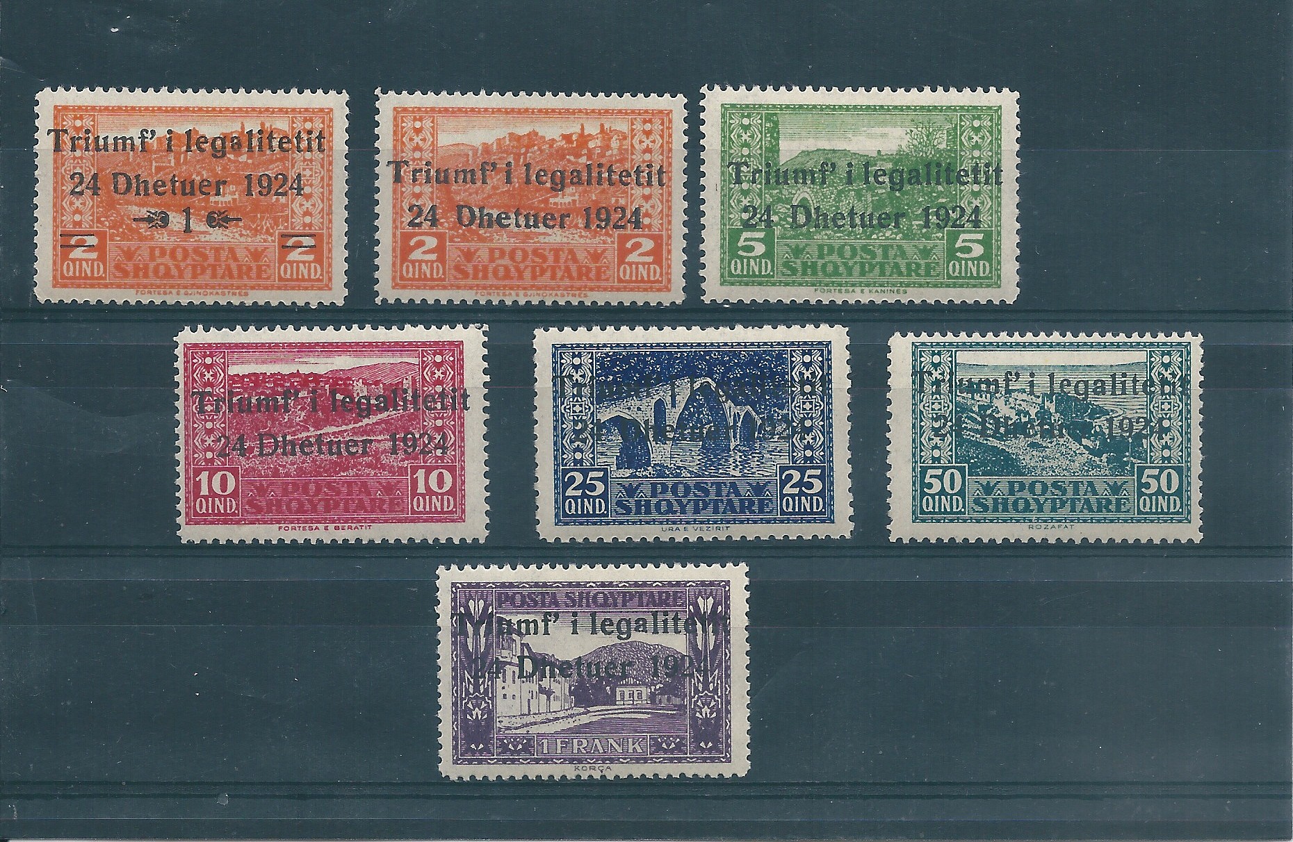 1925 ALBANIA SHQIPTARE 7 VALORI NUOVI MNH UNIF N 104 -10 MF16990 - Foto 1 di 1