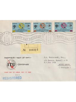 1965 ETIOPIA UIT 3 VAL FDC...