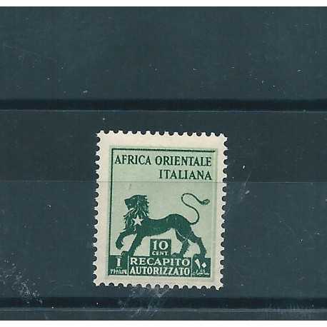 1942 AOI RECAPITO AUTORIZZATO 10c LEONE DI GIUDA 1 V MNH MF17175