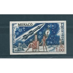 1964 MONACO EXPO PARIGI SPAZIO UN VALORE NUOVO NON DENTELLATO MNH MF17164