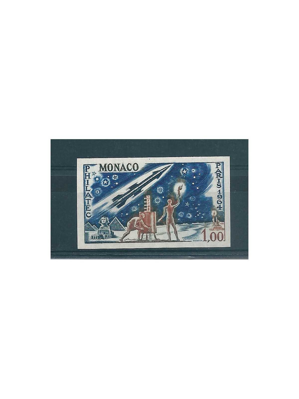 1964 MONACO EXPO PARIGI SPAZIO UN VALORE NUOVO NON DENTELLATO MNH MF17164