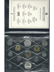 1991 ITALIA REPUBBLICA DIVISIONALE 11 MONETE CONF ORIGINALE ZECCA FDC MF24079