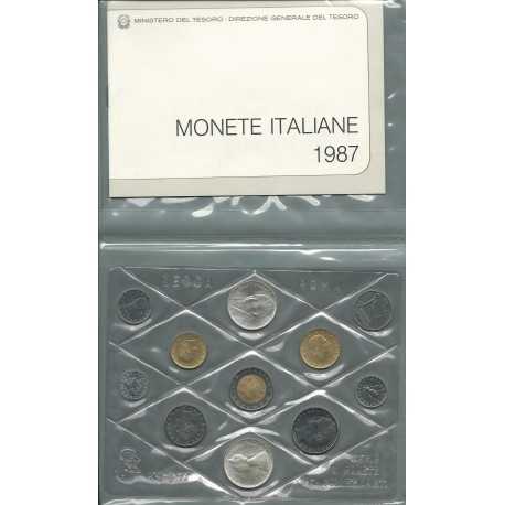 1987 REPUBBLICA ITALIA DIVISIONALE 11 MONETE FDC CONF ORIGINALE ZECCA MF24075