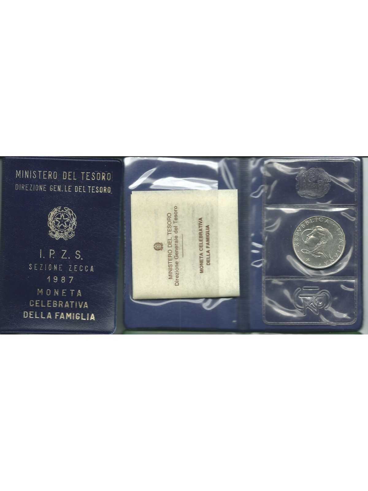 1987 REPUBBLICA ITALIANA L 500 CELEBRATIVA FAMIGLIA FDC CONF ZECCA MF23804