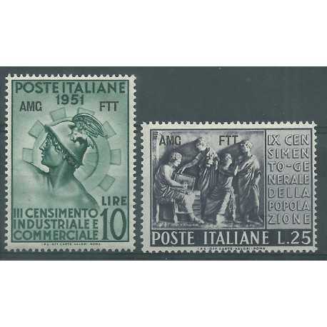 1951 TRIESTE A AMG-FTT CENSIMENTO INDUSTRIALE 2 VAL MNH MF23254