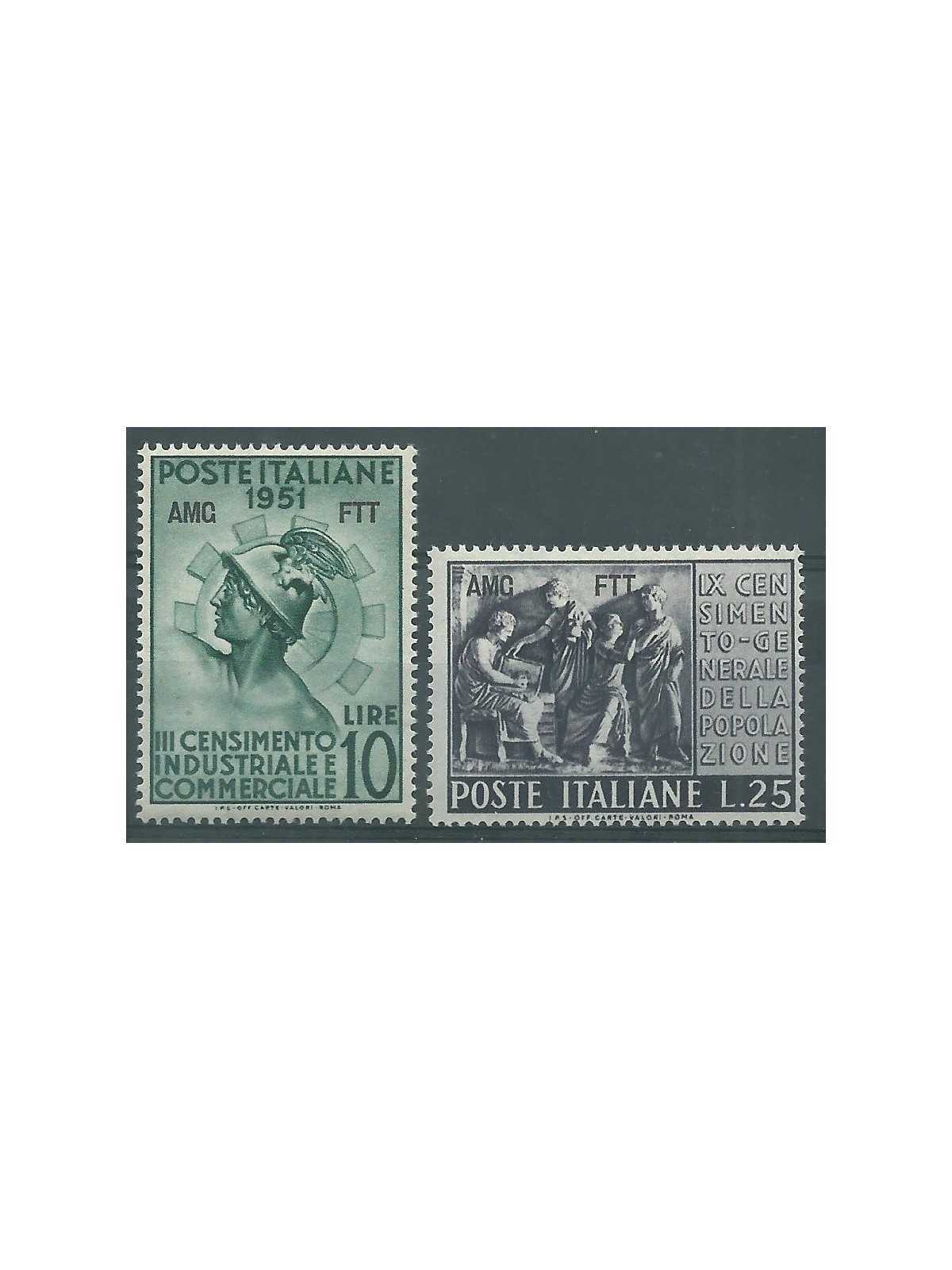 1951 TRIESTE A AMG-FTT CENSIMENTO INDUSTRIALE 2 VAL MNH MF23254