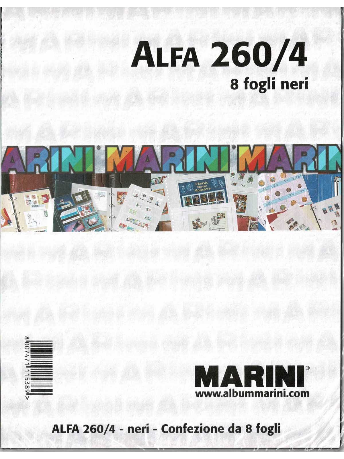 MARINI ALFA 260 - FOGLI NERI MODELLO 260/4 (per francobolli) NUOVI