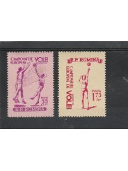 1955 ROMANIA CAMPIONATI EUROPEI DI PALLAVOLO UNIF N 1517-18 MNH MF18035