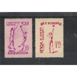 1955 ROMANIA CAMPIONATI EUROPEI DI PALLAVOLO UNIF N 1517-18 MNH MF18035