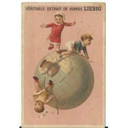 S 0144 LIEBIG GLOBI TERRACQUEI ROSA - FIGURINA F - ( FRA ) S 14A MF24015