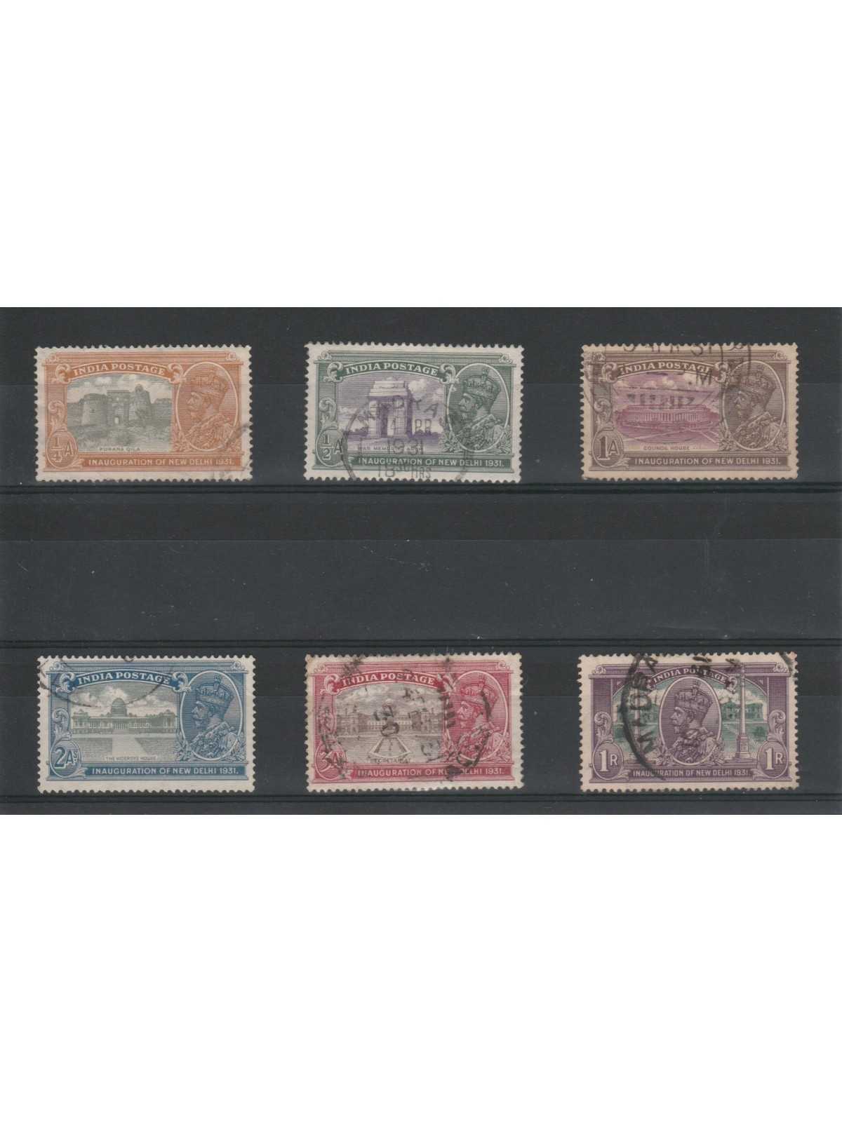 INDIA 1931 GEORGE V INAUGURAZIONE NUOVA DELHI 6 VAL USATI MF18244