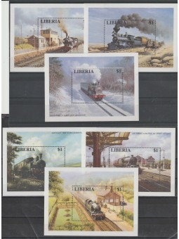 LIBERIA 1996 TRENI 6 BF...