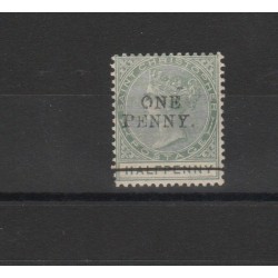 SAN CHRISTOPER 1885-88 QUEEN VICTORIA SOPRASTAMPATO 1 VAL MLH YV N21 MF18313