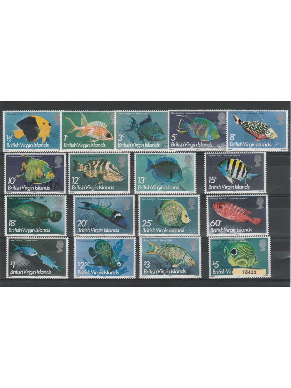 VIRGIN ISLANDS 1975 PESCI - FISHES YVERT N 282 - 298 - 17 V MNH MF18433