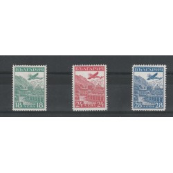 1932 BULGARIA EXPO AERONAUTICA 3 VAL UNIF N A8-A10 MLH MF18395