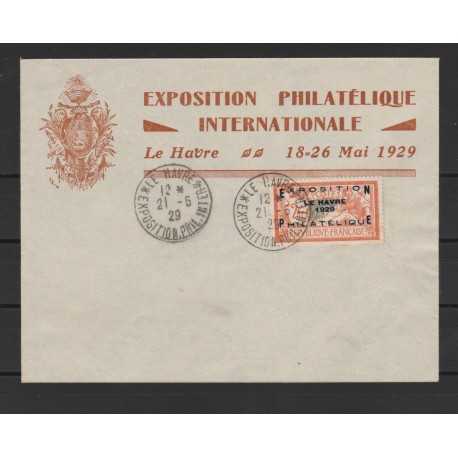 1929 FRANCIA EXPO PHILATELIQUELE HAVRE UNIF N 257A UN VAL SU BUSTA MF18420