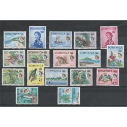 DOMINICA 1963-67 DEFINITIVA ELIZABETH II 17 V NUOVI MNH YV 159-75 MF18486