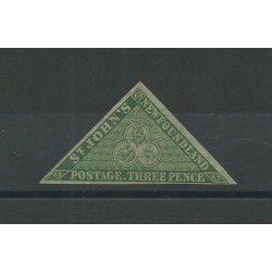 NEWFOUNDLAND 1860 QUEEN VICTORY 3d. VERDE 1 V WITHOUT GUM SG N 11 MF24228