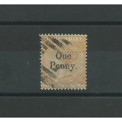 BERMUDA 1875 QUEEN VICTORY EFFIGIE SOPRAST ONE PENNY USATO SG 16 CAFFAZ MF24230