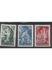 1953 JUGOSLAVIA ONU AFFRESCHI 3 VALORI - MNH MF18693