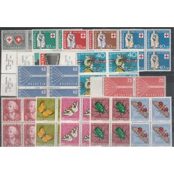 1957 SVIZZERA ANNATA COMPLETA IN QUARTINA 16 VALORI NUOVI MNH MF18862