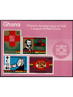 1970 GHANA 50° ANNIV. CROCE...
