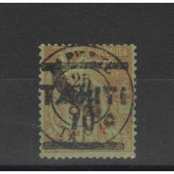 TAHITI 1884 SOPRASTAMPATO 1 VAL VALORE USATO MF19167
