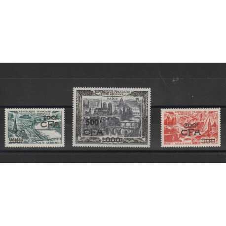 REUNION 1951 VEDUTE SOPRASTAMPATA 3 VAL MNH MF19060