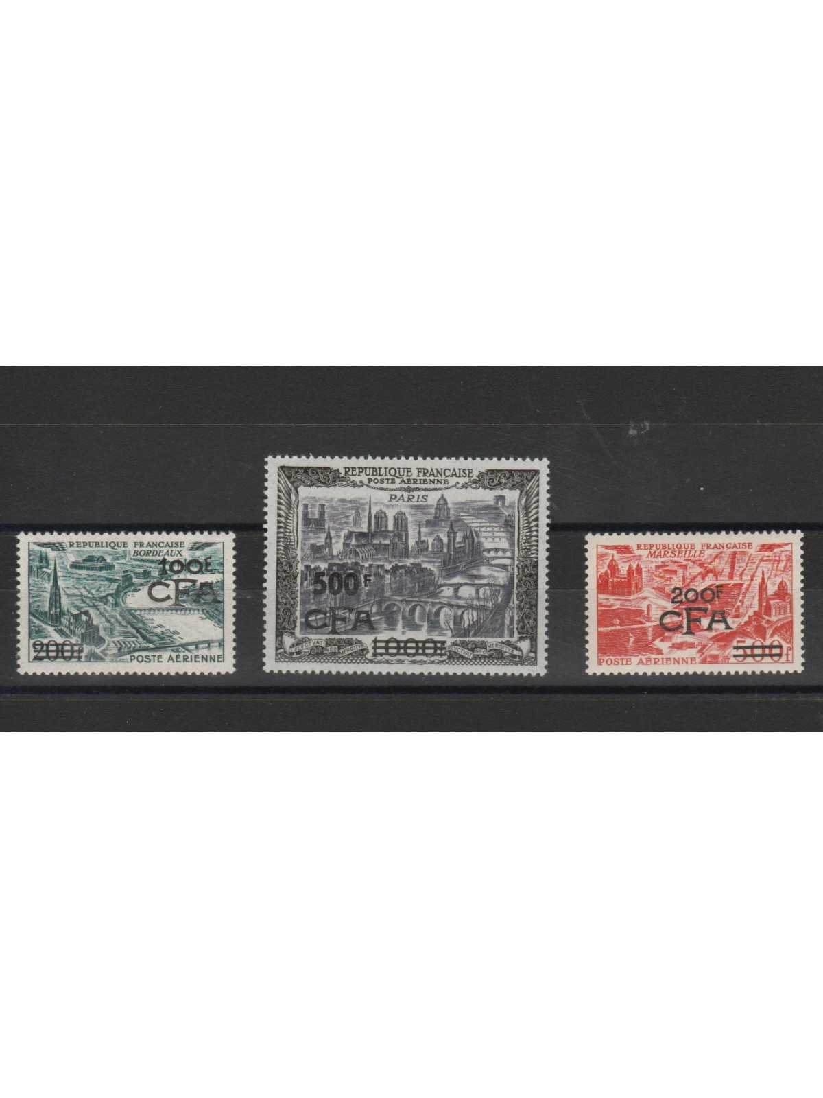 REUNION 1951 VEDUTE SOPRASTAMPATA 3 VAL MNH MF19060