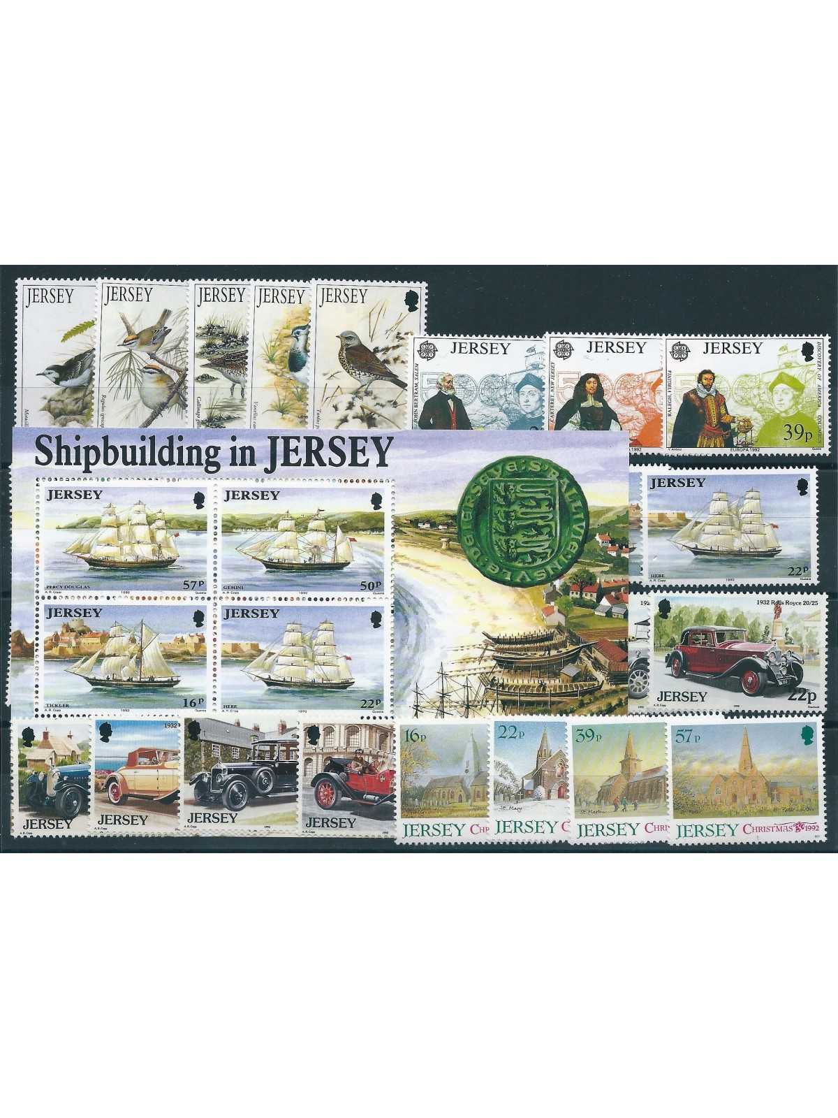 1992 JERSEY ANNATA COMPLETA 32 VALORI E 1 BF NUOVI MNH MF40174