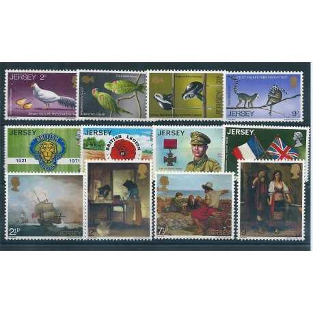 1971 JERSEY ANNATA COMPLETA 12 VALORI MNH MF40175