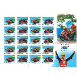 2002 SAN MARINO (MOTOMONDIALE 2001) 1 MINIFOGLIO NUOVO MNH MF24535